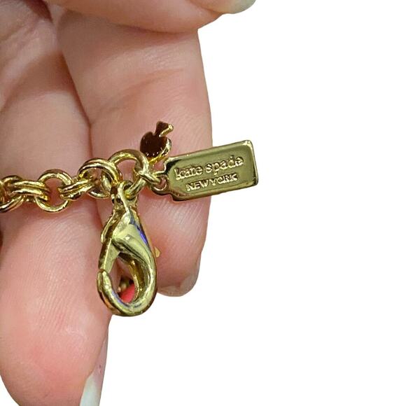 Kate Spade New York 'Day Tripper' Stone Bib Necklace Hot Pink/Wood - Picture 6 of 7